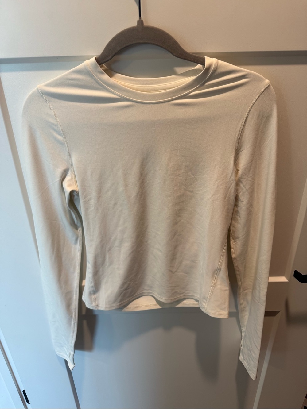 SPANX Bare Essentials Contour Long Sleeve Crop Top Powder Size M NWT Soft